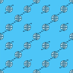 Poster - Earth Globe Multipolarity vector minimal blue seamless pattern