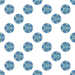 Poster - Global Multipolarity vector blue seamless pattern