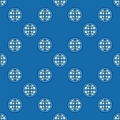Poster - Multipolarity with Earth Globe vector blue seamless pattern
