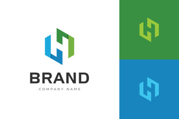 Aufkleber - Letter H with Hexagon modern logo icon design vector symbol geometric style for brand identity logo template