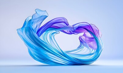 Poster - Dancer's Whirl, a vibrant scarf spirals through the air, creating a surreal atmosphere filled with energy and movement.