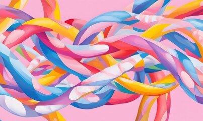 Poster - Vibrant Biochemical Landscape, an intricate illustration showcasing diverse molecular structures and dynamic interactions in vivid colors.