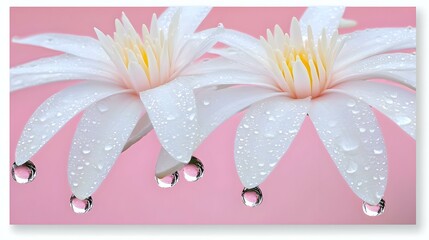 Poster - Glistening Thai Pat, close-up view of water droplets showcasing intricate reflections on a vibrant surface, capturing the essence of nature's beauty.