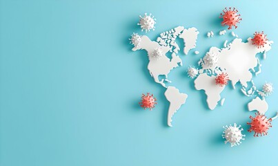 Poster - Vibrant 3D Map of Epidemic Spread Featuring Colorful Markers and Detailed Geographic Information