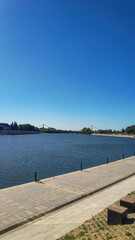 Wall Mural - Penza, Russia - July 13, 2024: Developed public space. Sura River Embankment. Summer morning