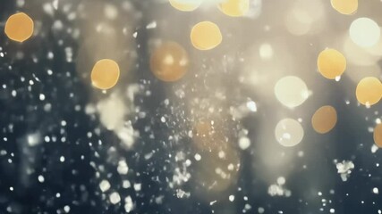 Wall Mural - Enchanted Winter Night: A magical bokeh of falling snow and warm lights