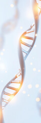 Aufkleber - close up view of DNA double helix structure with glowing elements, symbolizing genetics and biology