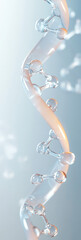 Poster - transparent DNA strand with molecular structures, symbolizing genetics and science