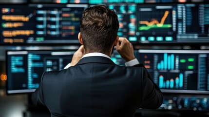 Leinwandbilder - Professional Analyst Working on Advanced Data Analytics Software