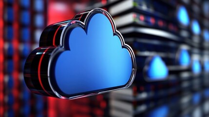 Fototapete - Digital Cloud Storage Concept in a Modern Data Center Environment