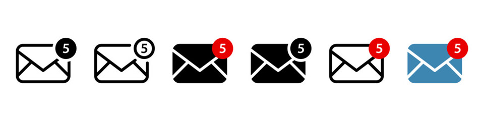 Leinwandbilder - Mail notification icon set. Message mail icon vector set. E-mail envelope icon . Notification new message inbox, received, icon sign