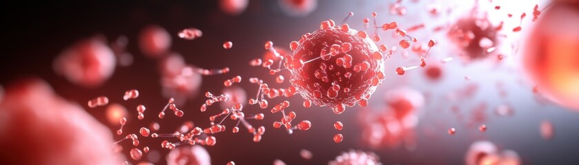 Poster - Intricate Illustration of a Blood Cell in Vivid Detail Showcasing Its Unique Structure Coloration and Biological Importance