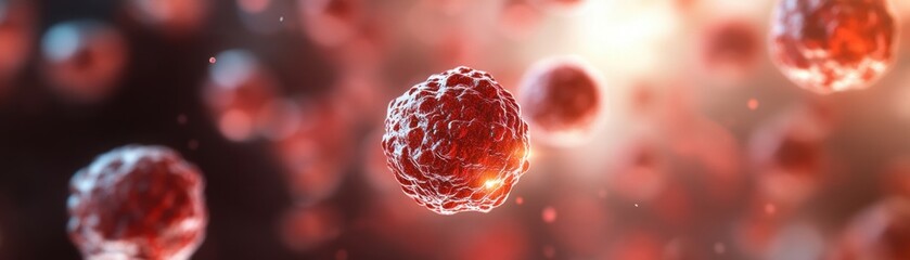 Poster - Intricate Close Up of a Blood Cell Highlighting Unique Structure and Texture with a Focus on Biological Detail and Life