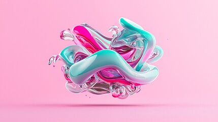 Poster - A 3D font design where the letters are filled with a liquid that seems to move and change shape, offering a dynamic visual,