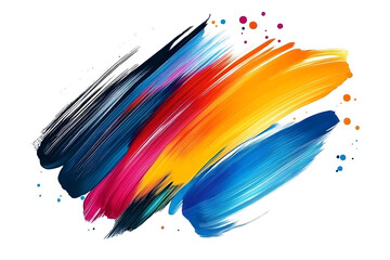 Poster - vivid abstract brush strokes in vibrant colors overlapping on a transparent background. creative and