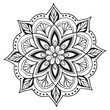 © Khemmanat - Mandala line art element pattern graphic design for coloring, greeting card, sticker, tattoo, yoga design, wallpaper