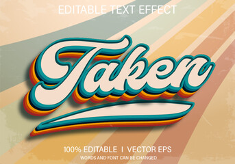 Poster - taken vector text effect with modern style design