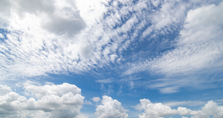 Wall Mural - clear blue sky background,clouds with background, blue sky background with tiny clouds. white fluffy