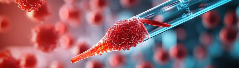 Poster - Intricate Closeup of Blood Cell Surrounded by Other Blood Cells Showcasing Complex Structures and Vital Functions of Life