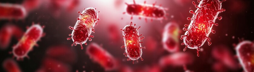 Poster - intricate illustration of red blood cell depicting life in microscopic detail with vibrant color and
