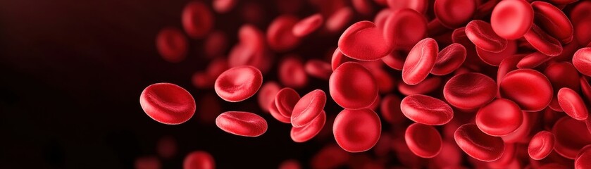 Poster - Microscopic View of Red Blood Cells in Human Blood Circulating with Oxygen Highlighting Vital Role in Body Functioning
