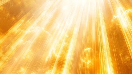 Poster - Golden light rays shine from above brightly, creating a radiant and ethereal background.