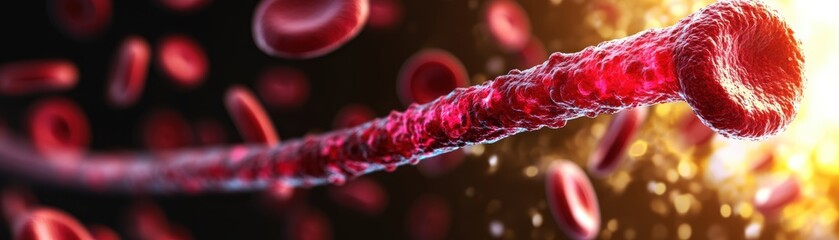 Poster - Intricate Illustration of Blood Artery Displaying Detailed Structure and Functionality in Human Circulatory System Study