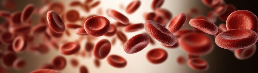 Poster - Magnified View of Vibrant Red Blood Cells Flowing Through Capillaries Illustrating Life and Vitality in Human Circulation