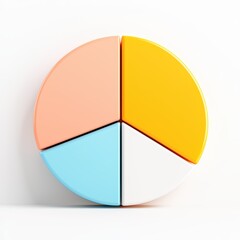 Poster - Colorful Pie Chart on White Background Representing Data Segments