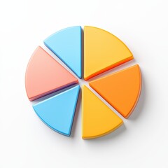 Poster - Colorful Pie Chart Segments in Flat Design on White Background