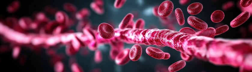 Poster - Intricate Illustration of a Red Blood Cell Showcasing Its Unique Shape and Function in the Human Circulatory System