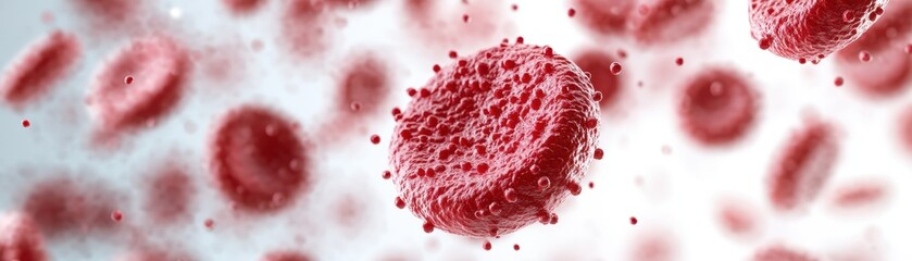 Poster - intricate illustration of a blood cell highlighting its unique structure and function in the human c