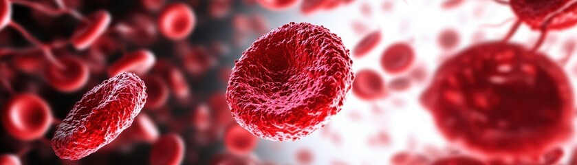 Poster - Intricate Illustration of a Red Blood Cell Flowing Through a Blood Vein Depicting Vital Circulatory System Dynamics