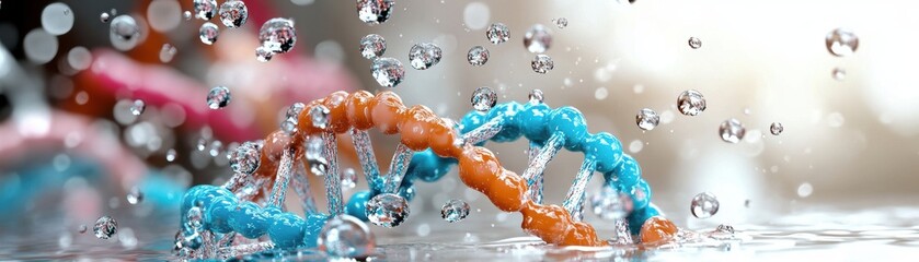 Poster - Close Up of a Crystal Clear Water Droplet Reflecting Light and Environment Creating a Tranquil and Refreshing Atmosphere