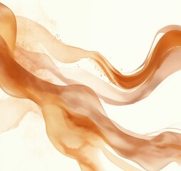 Poster - Abstract flowing waves in warm earthy tones, showcasing soft gradients and fluid shapes, perfect for modern design and artistic backgrounds, copy space for text