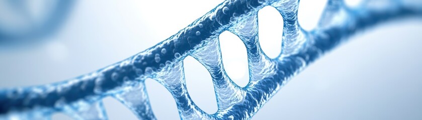 Poster - Intricate Representation of DNA Structure Highlighting Helix Patterns and Molecular Bonds in a Scientific and Educational Context