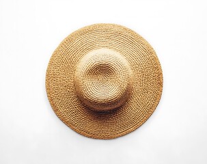 A straw hat  isolated on a white background