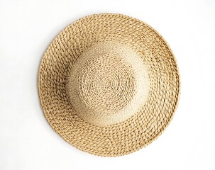 A straw hat  isolated on a white background