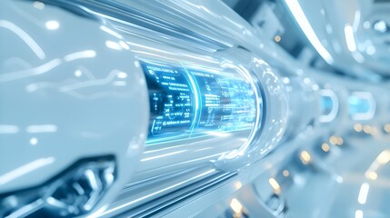 futuristic spaceship interior hud display - futuristic technology