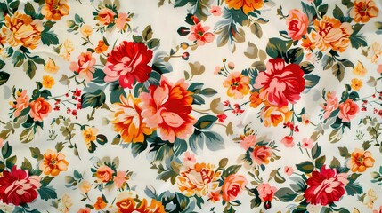 Aufkleber - floral pattern and flower fabric texture cloth background