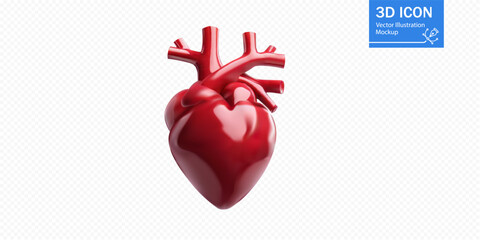 Poster - 3D heart sculpture designed for medical and health-related projects showcasing realism and creativity
