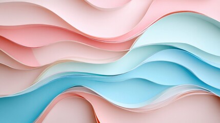 3D pink and blue waves