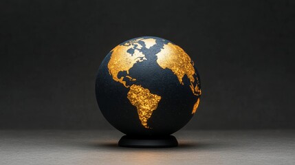 Wall Mural - A darkened globe with illuminated continents glowing softly under a starry sky symbolizing Earth Hour awareness 