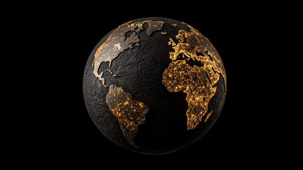 a darkened globe with illuminated continents glowing softly under a starry sky symbolizing earth hou