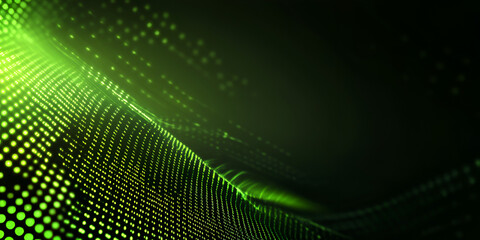 Poster - abstract green energy flow: a captivating abstract design featuring a dynamic flow of glowing green 
