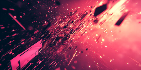 Poster - abstract red lines: a captivating abstract digital art piece with a mesmerizing pattern of sharp red