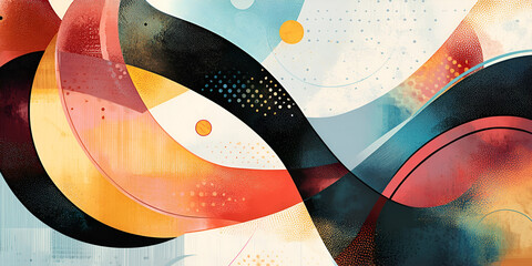 Poster - abstract flow: a vibrant and dynamic abstract artwork featuring flowing, intertwining shapes in warm