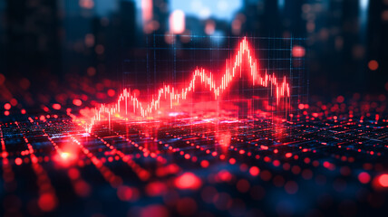 Poster - rising stock market graph on laptop screen
