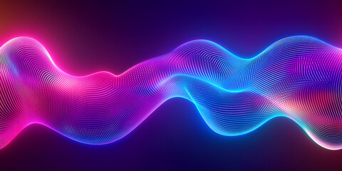 Poster - neon wave abstract: a vibrant, dynamic abstract artwork featuring a flowing neon wave in shades of p