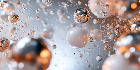 Poster - abstract bubbles: a mesmerizing macro shot captures the ethereal beauty of suspended bubbles, their 